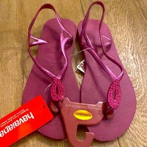 Havaianas Pink Flip Flop Sandals Swarovski Crystal